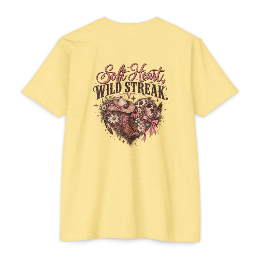 Soft Heart Wild Streak Western Graphic Tee | Cowgirl Bow & Turquoise Heart Shirt