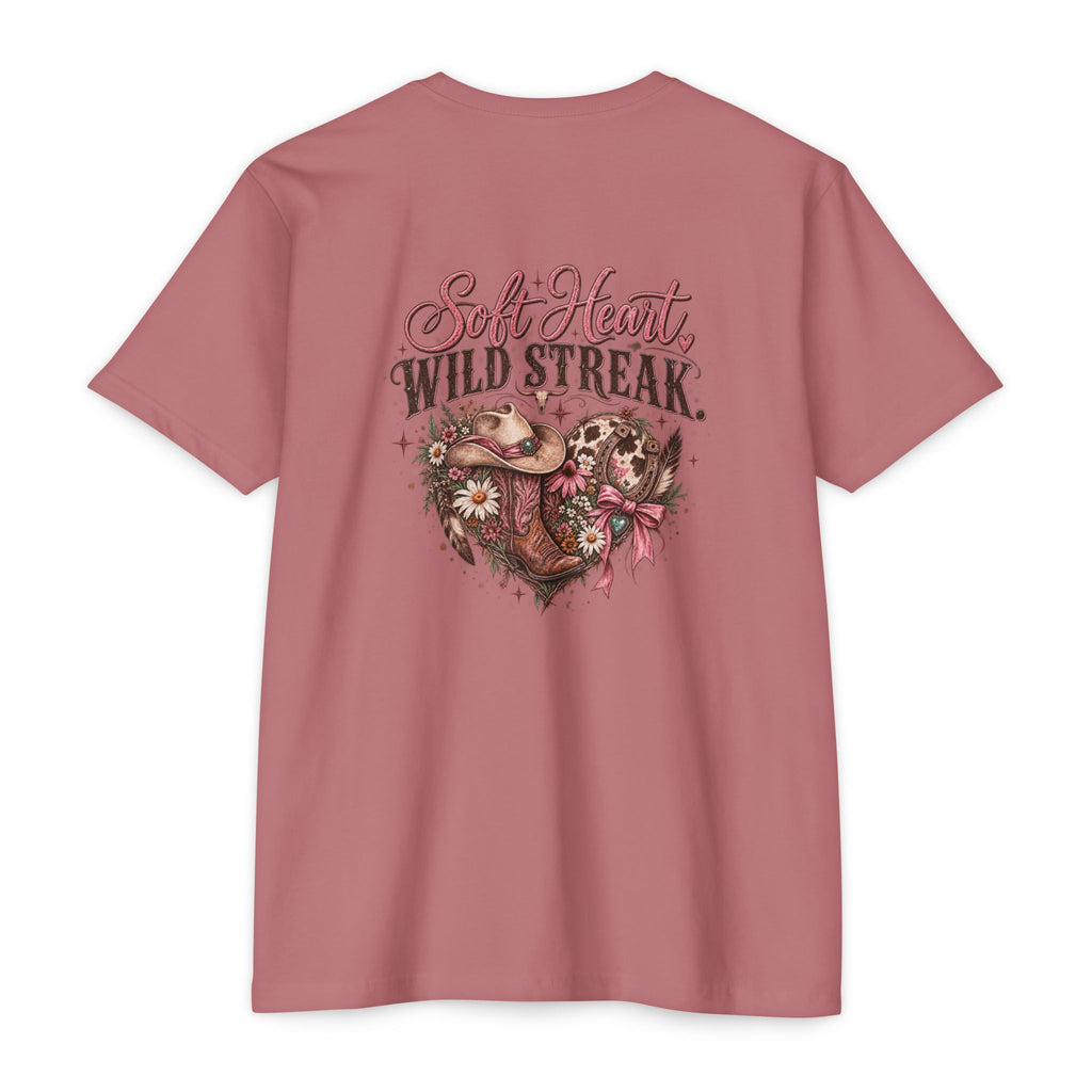 Soft Heart Wild Streak Western Graphic Tee | Cowgirl Bow & Turquoise Heart Shirt