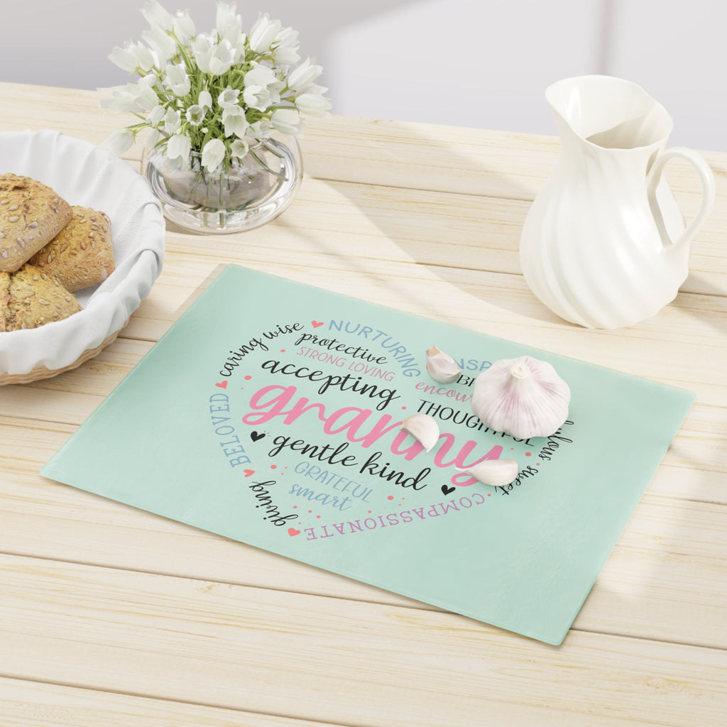Heartfelt Granny Tempered Glass Cutting Board