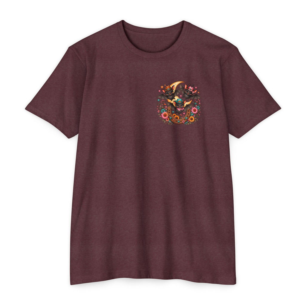 Boos & Boots Western Halloween Graphic Tee | Cute Cowgirl Bat & Ghost Shirt