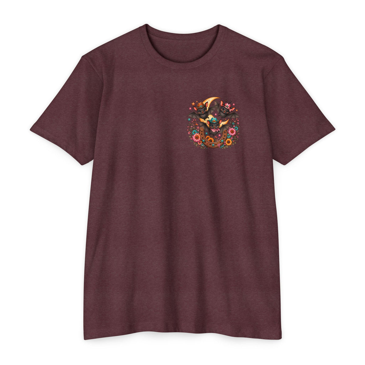 Boos & Boots Western Halloween Graphic Tee | Cute Cowgirl Bat & Ghost Shirt