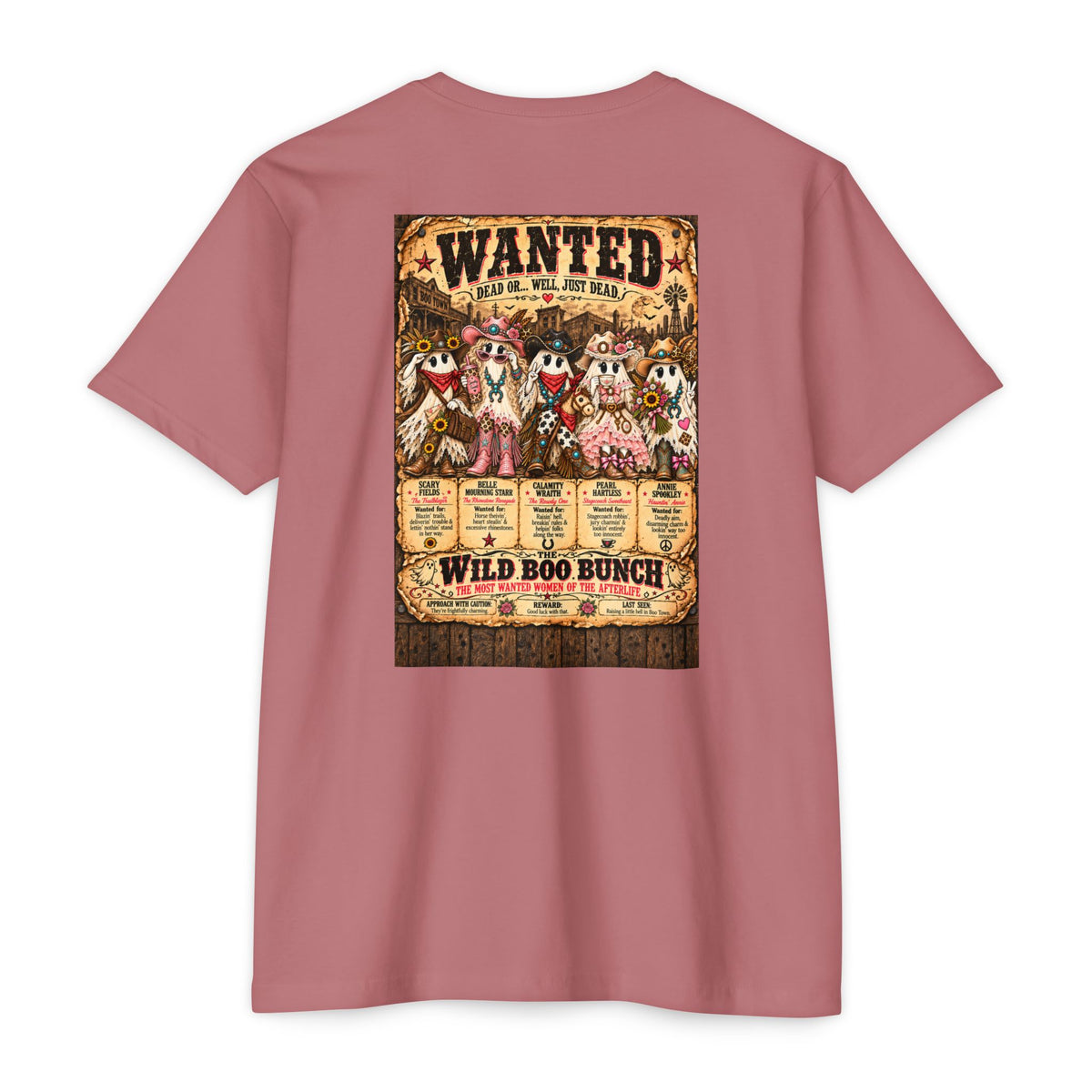 Wild Boo Bunch Wanted Poster T-Shirt | Western Halloween Ghost Tee