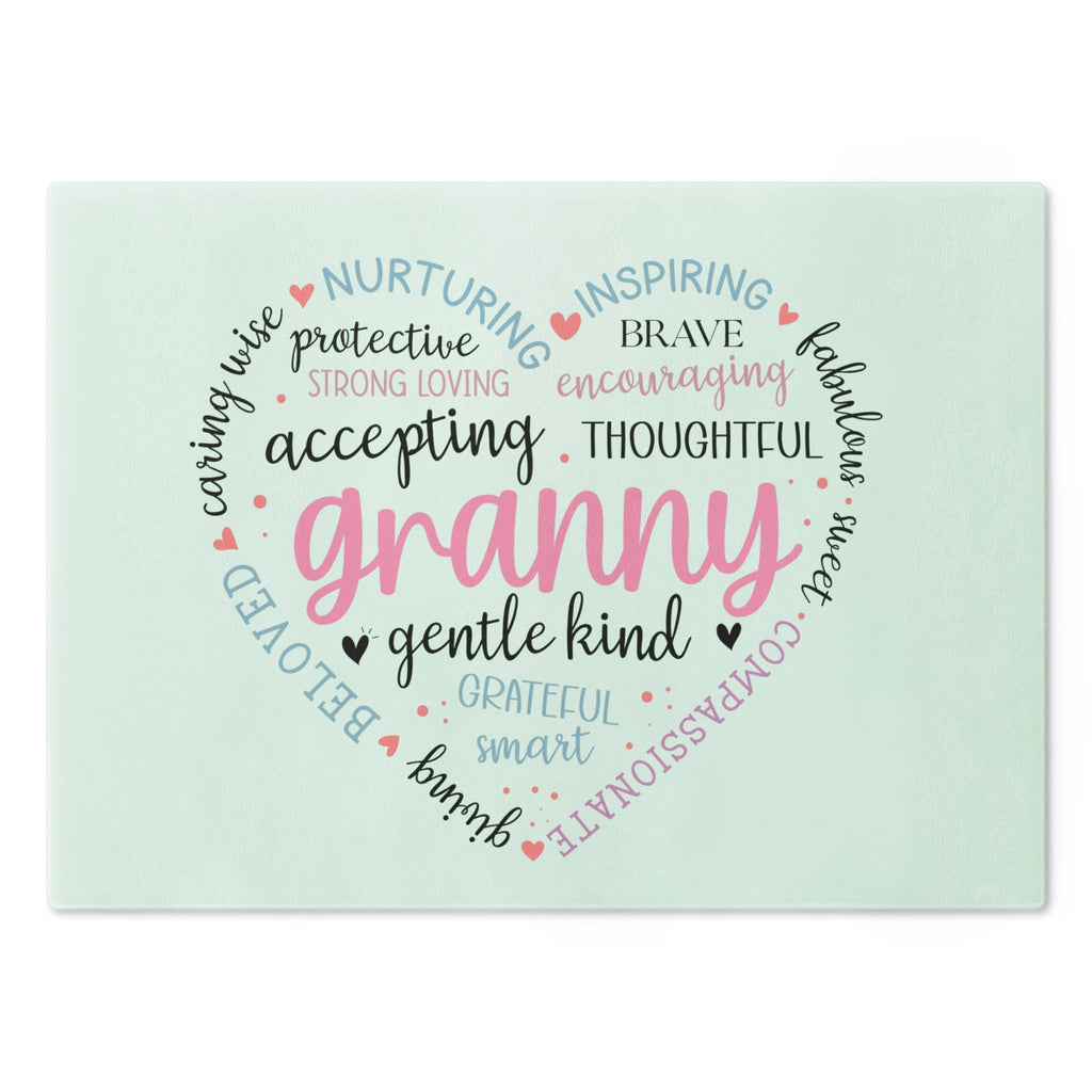 Heartfelt Granny Tempered Glass Cutting Board