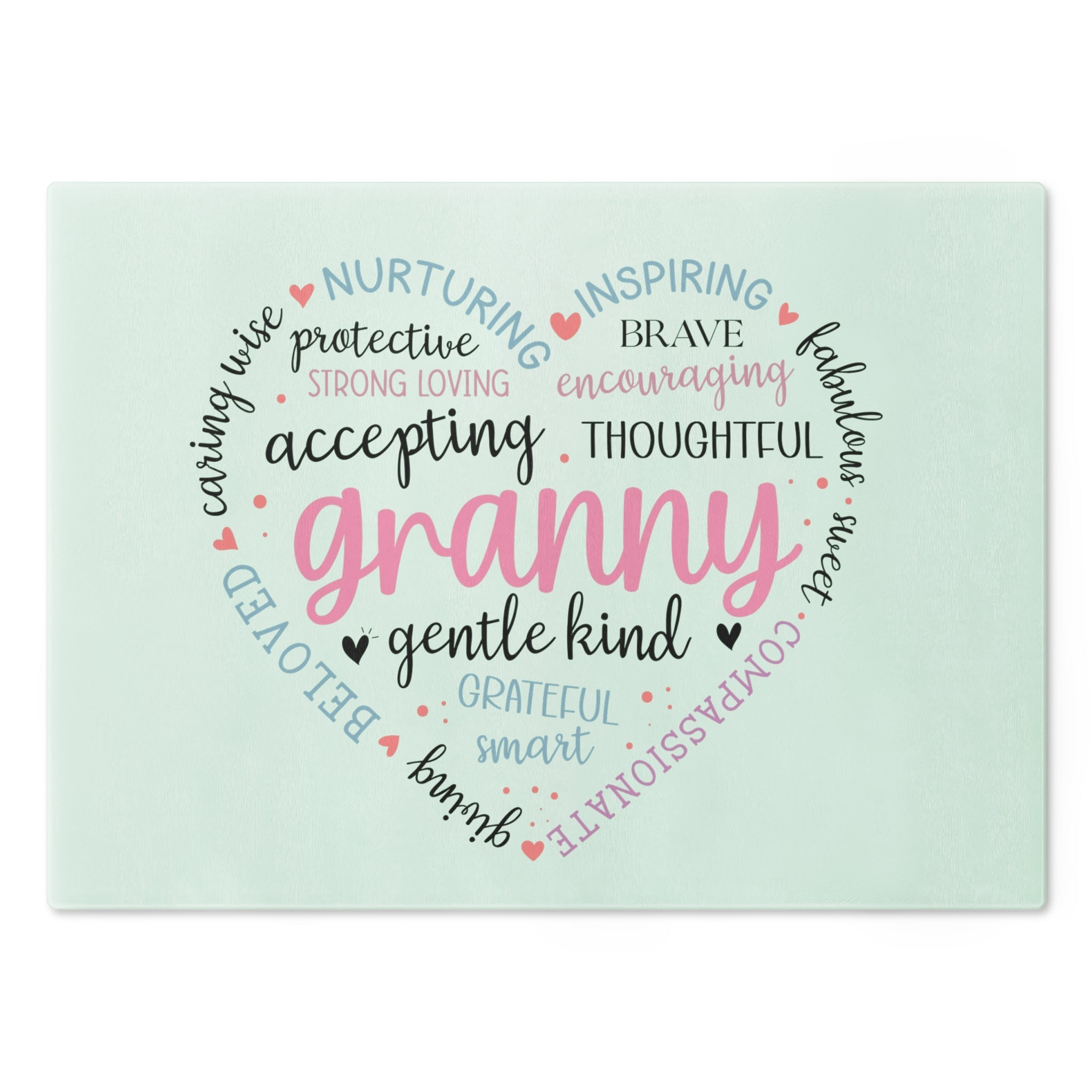Heartfelt Granny Tempered Glass Cutting Board