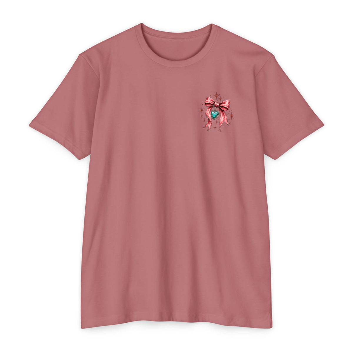 Soft Heart Wild Streak Western Graphic Tee | Cowgirl Bow & Turquoise Heart Shirt