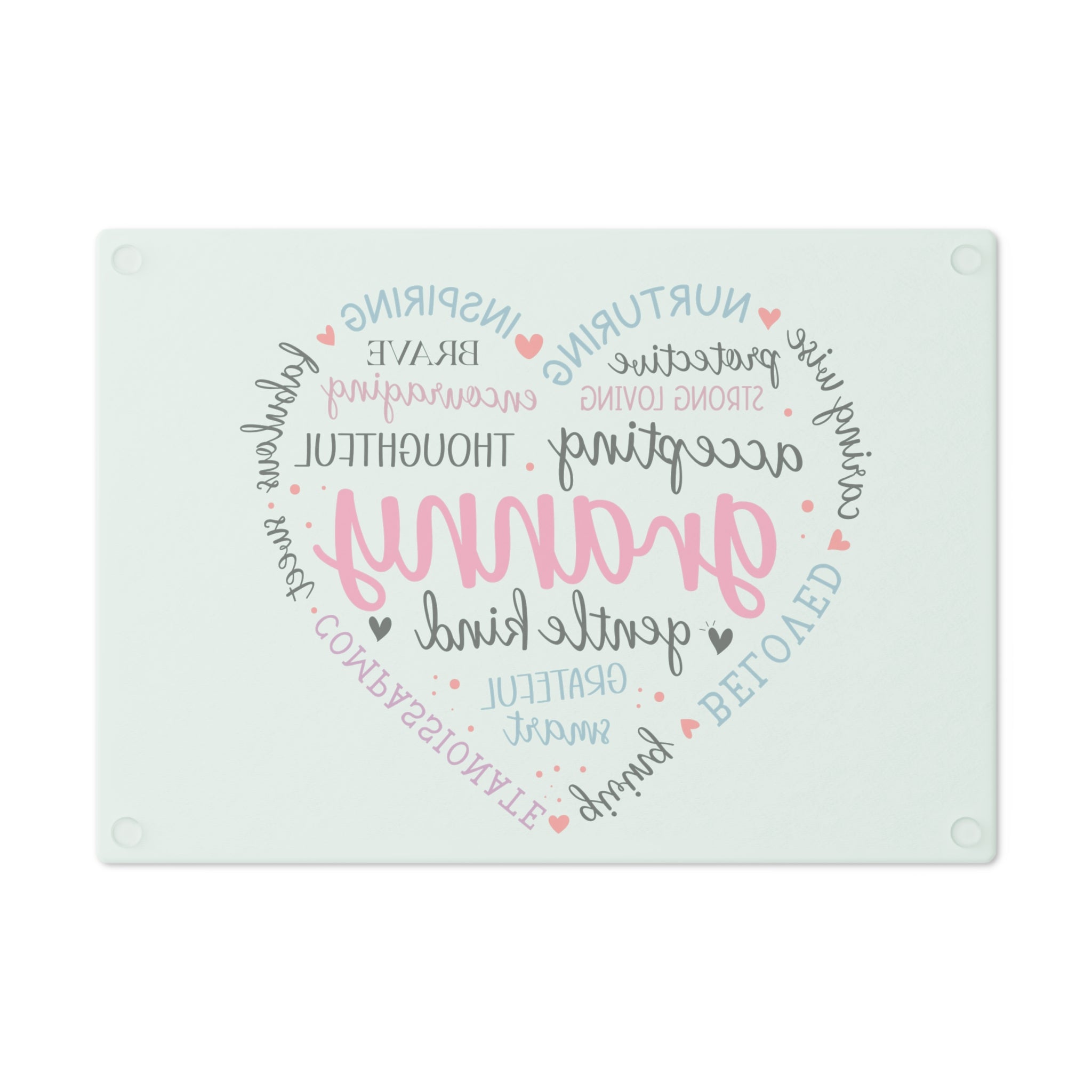 Heartfelt Granny Tempered Glass Cutting Board