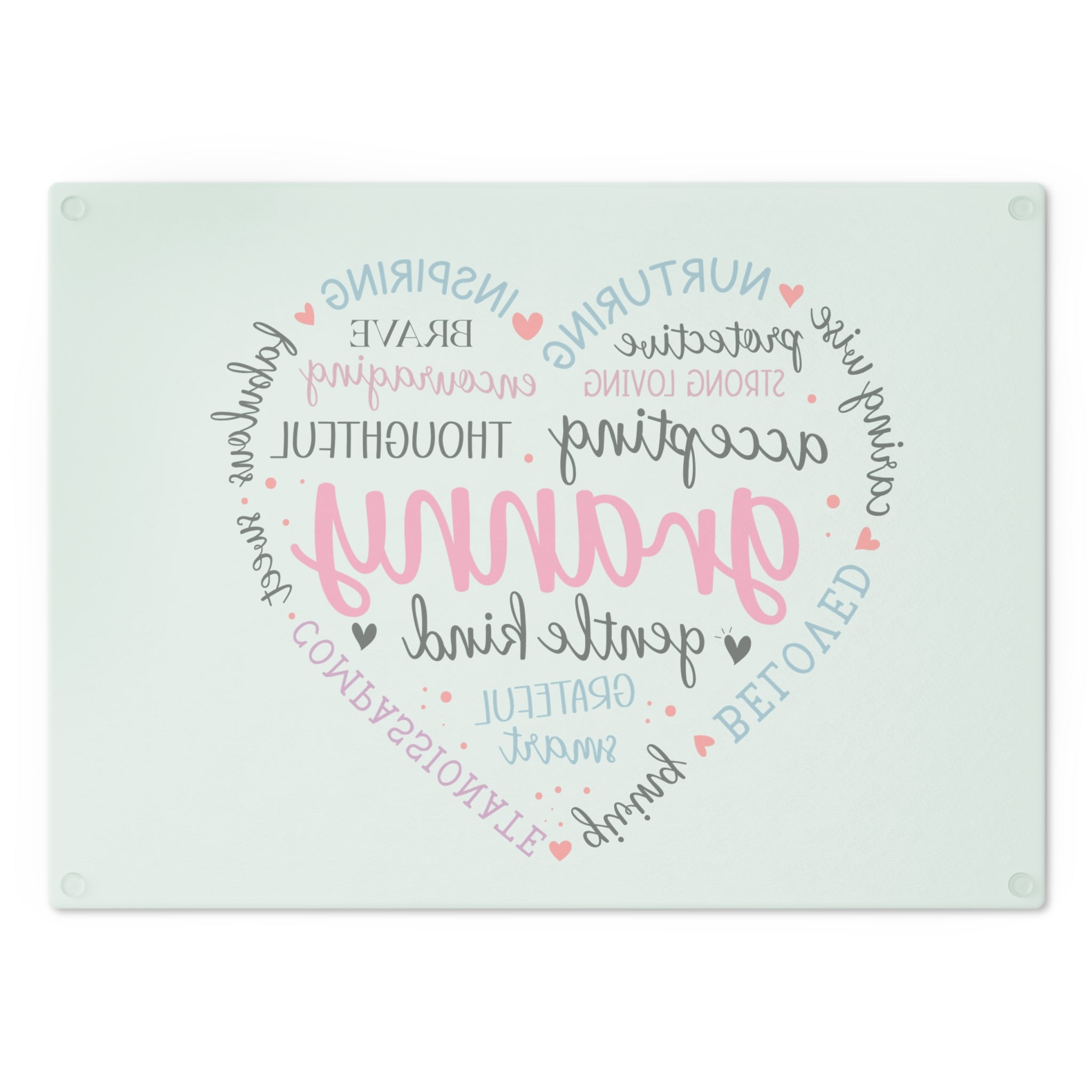 Heartfelt Granny Tempered Glass Cutting Board