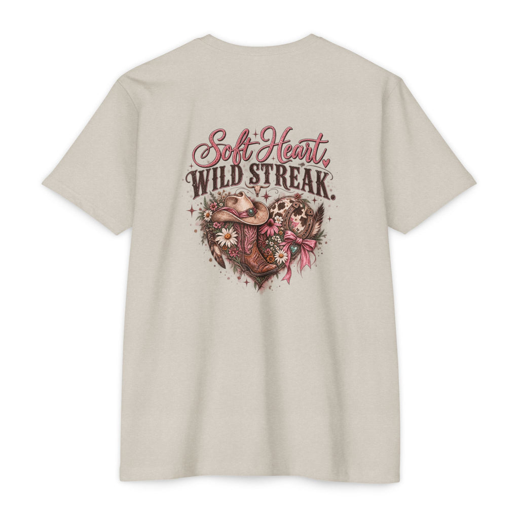 Soft Heart Wild Streak Western Graphic Tee | Cowgirl Bow & Turquoise Heart Shirt