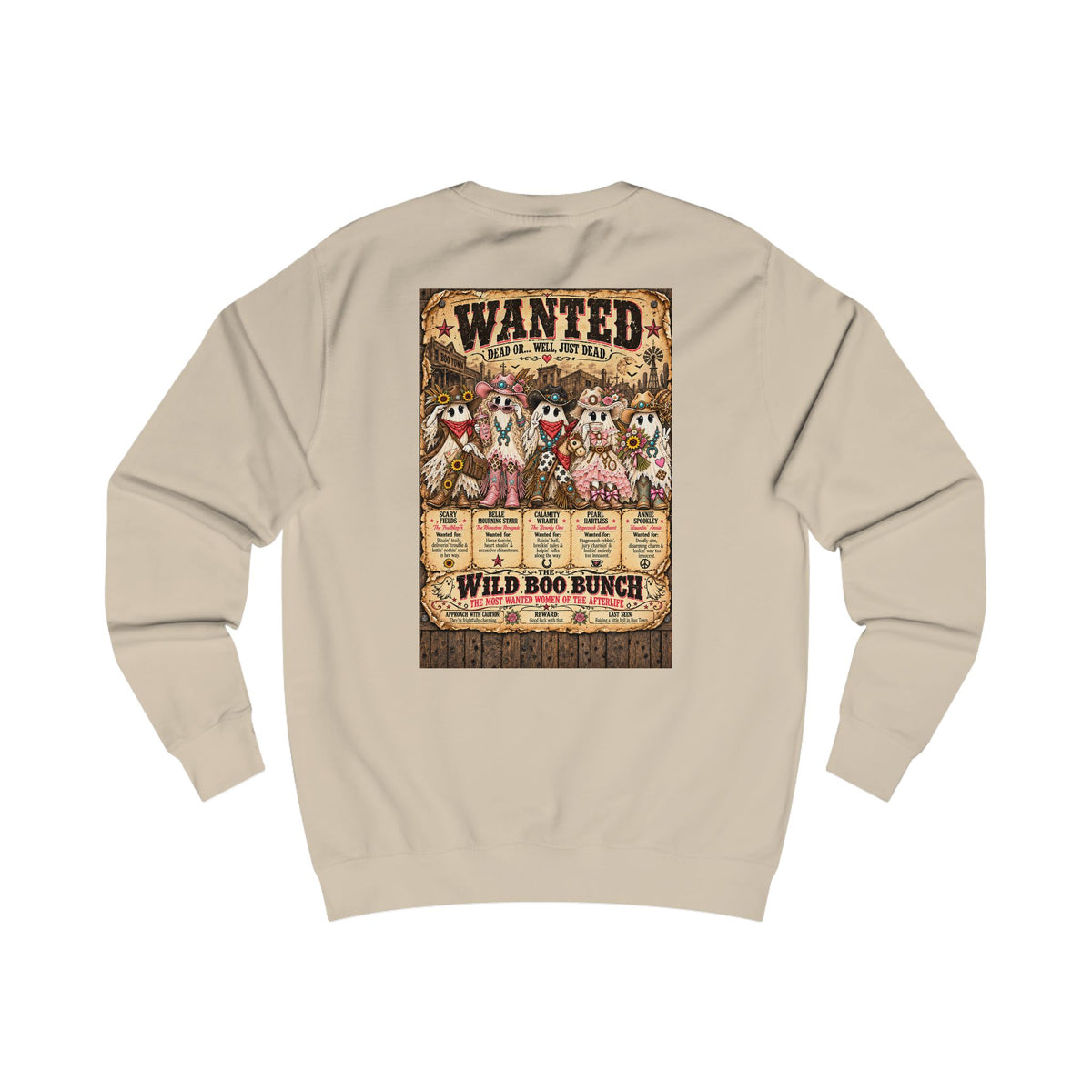 Wild Boo Bunch Wanted Poster Sweatshirt | Western Ghost Halloween Crewneck
