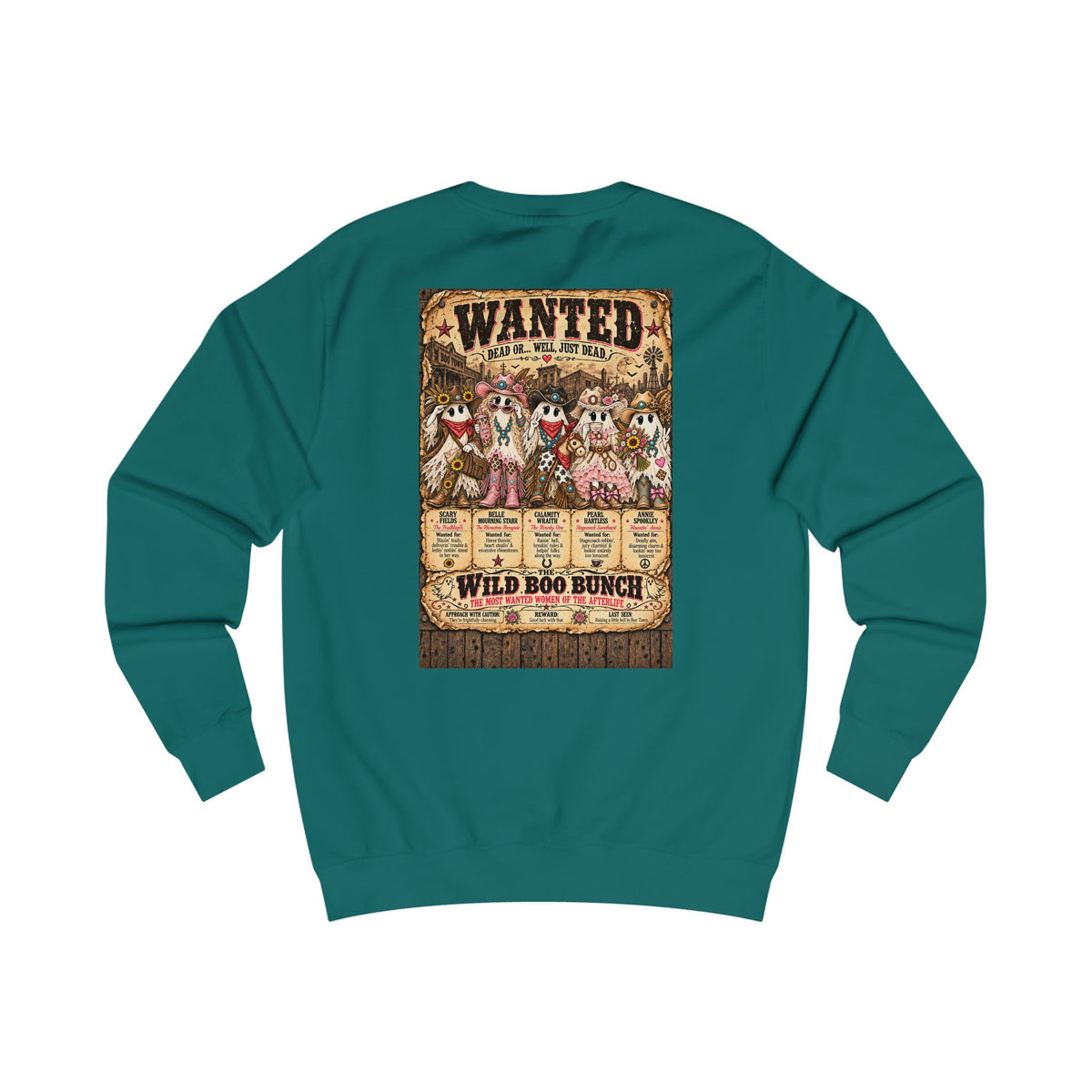 Wild Boo Bunch Wanted Poster Sweatshirt | Western Ghost Halloween Crewneck