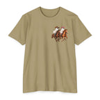 Riding Into Spooky Season Western Halloween Ghost Cowgirl Graphic Tee