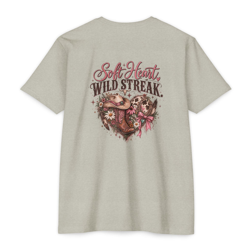 Soft Heart Wild Streak Western Graphic Tee | Cowgirl Bow & Turquoise Heart Shirt