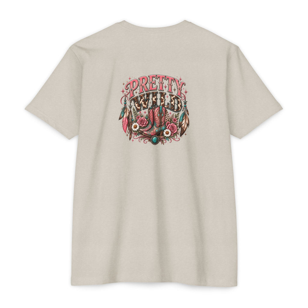 Pretty Wild Western Graphic Tee | Pink Cowgirl Boots & Turquoise Shirt