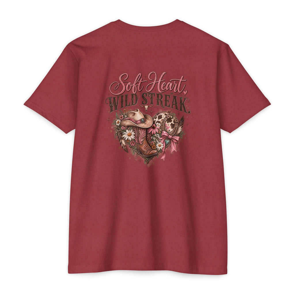 Soft Heart Wild Streak Western Graphic Tee | Cowgirl Bow & Turquoise Heart Shirt