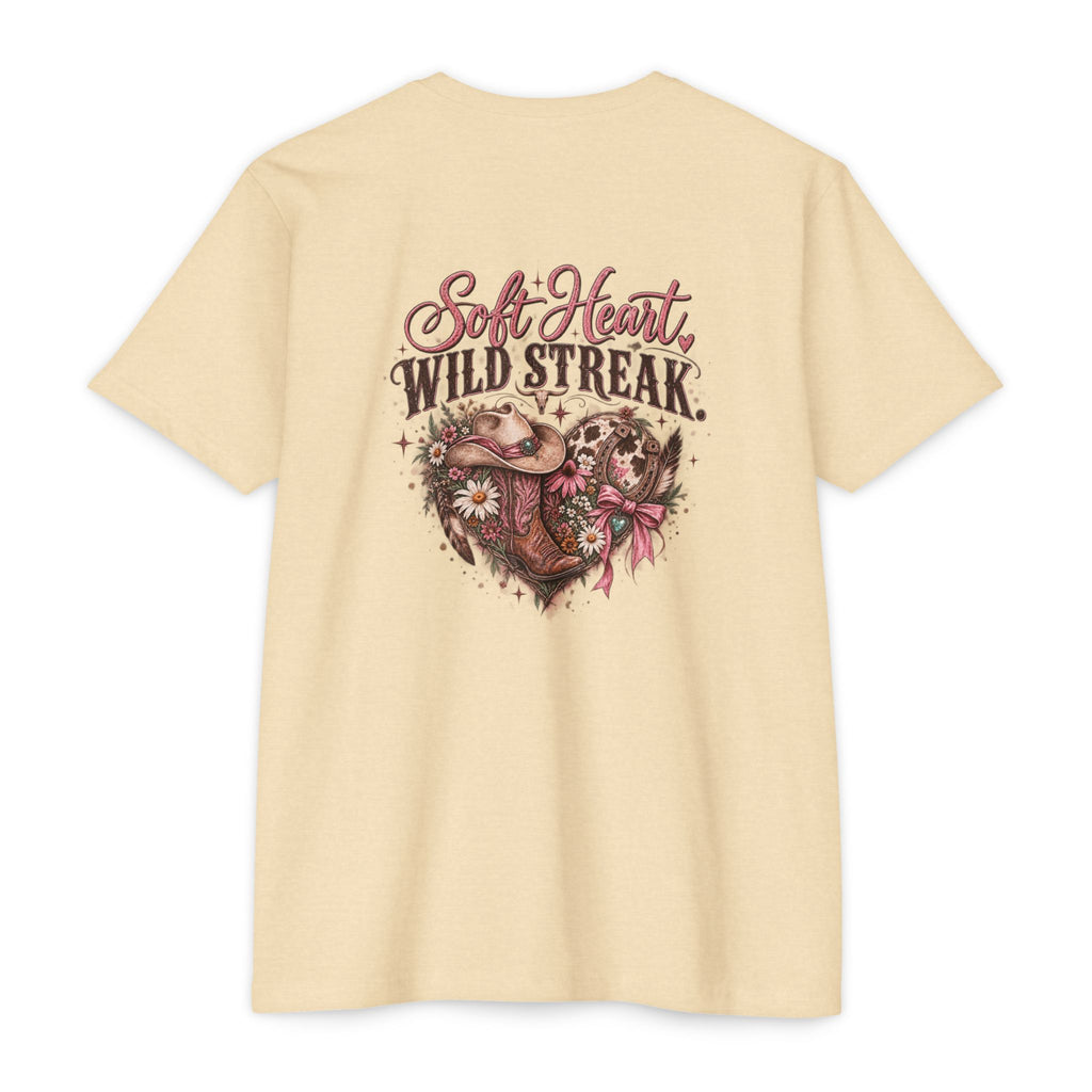 Soft Heart Wild Streak Western Graphic Tee | Cowgirl Bow & Turquoise Heart Shirt