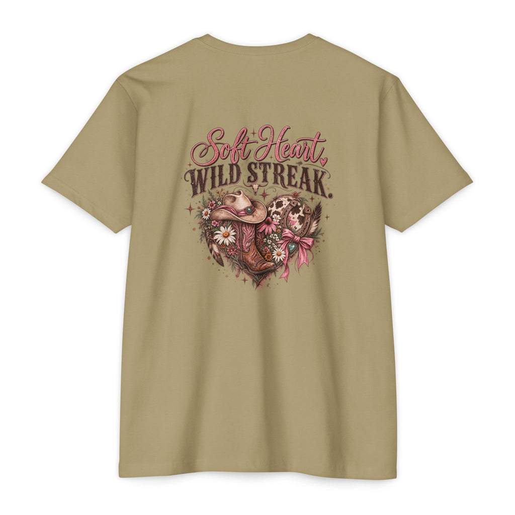 Soft Heart Wild Streak Western Graphic Tee | Cowgirl Bow & Turquoise Heart Shirt
