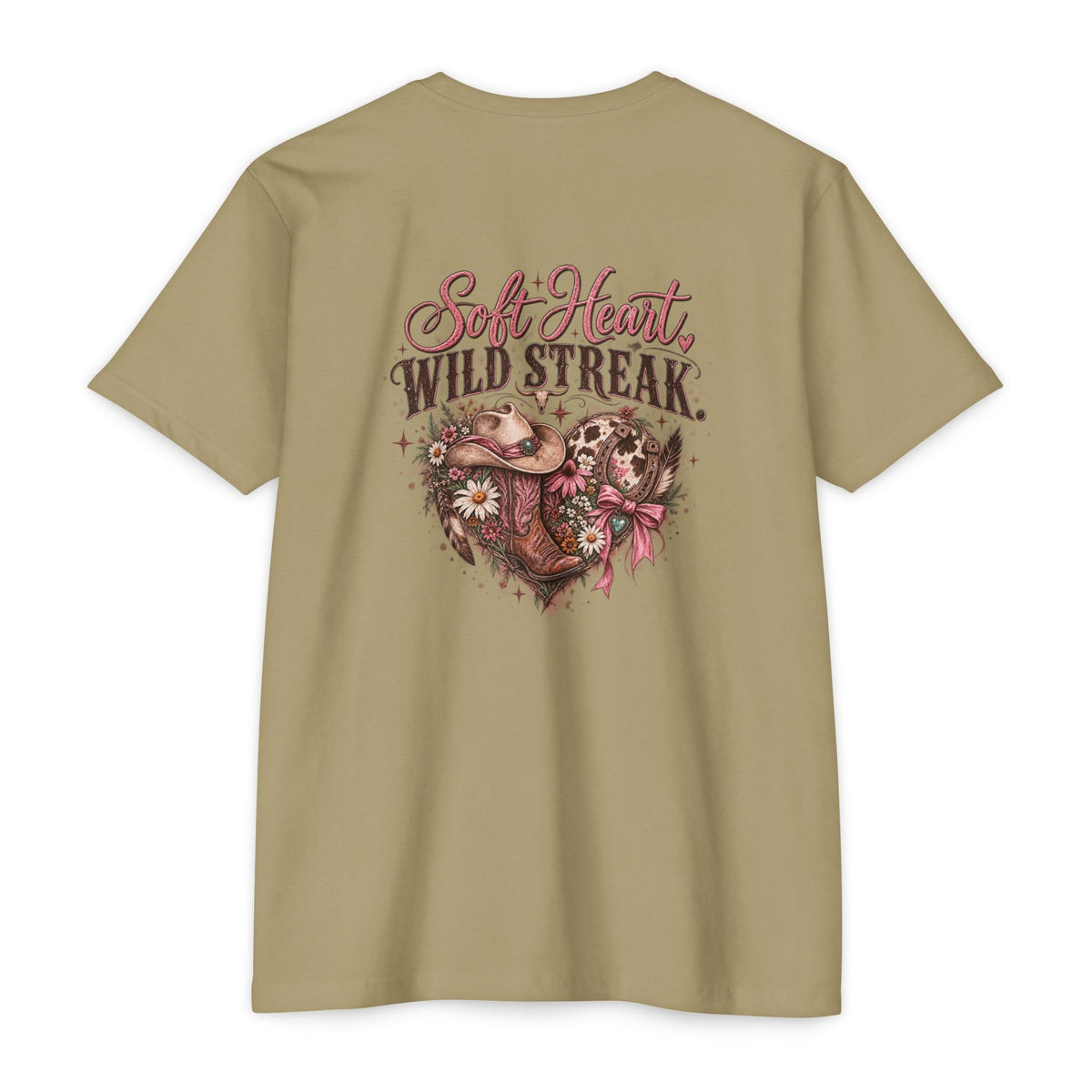 Soft Heart Wild Streak Western Graphic Tee | Cowgirl Bow & Turquoise Heart Shirt