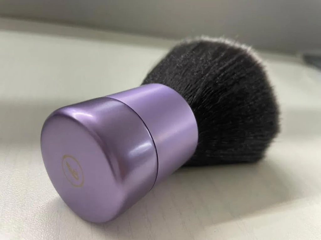 Luxurious and Very Large Soft Fluffy Powder Brush, Use as a Spray Tan Finishing Tool, Multipurpose Face and Body Barber and Beauty Tool, Large Kabuki Brush by BevyGold (Violet) (#9)