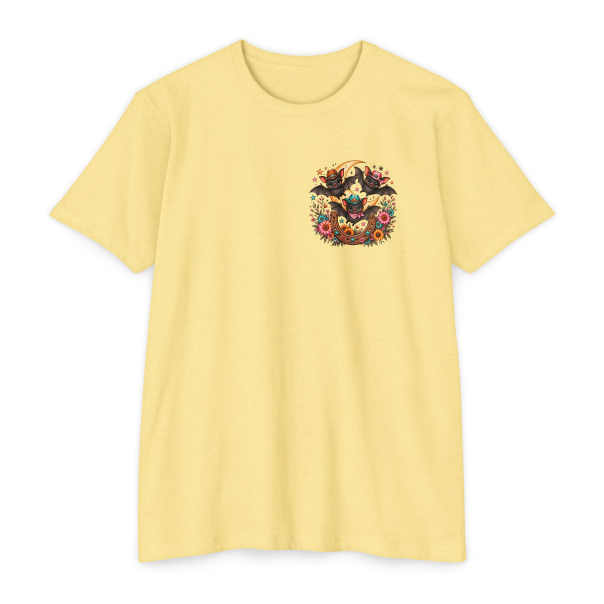 Boos & Boots Western Halloween Graphic Tee | Cute Cowgirl Bat & Ghost Shirt