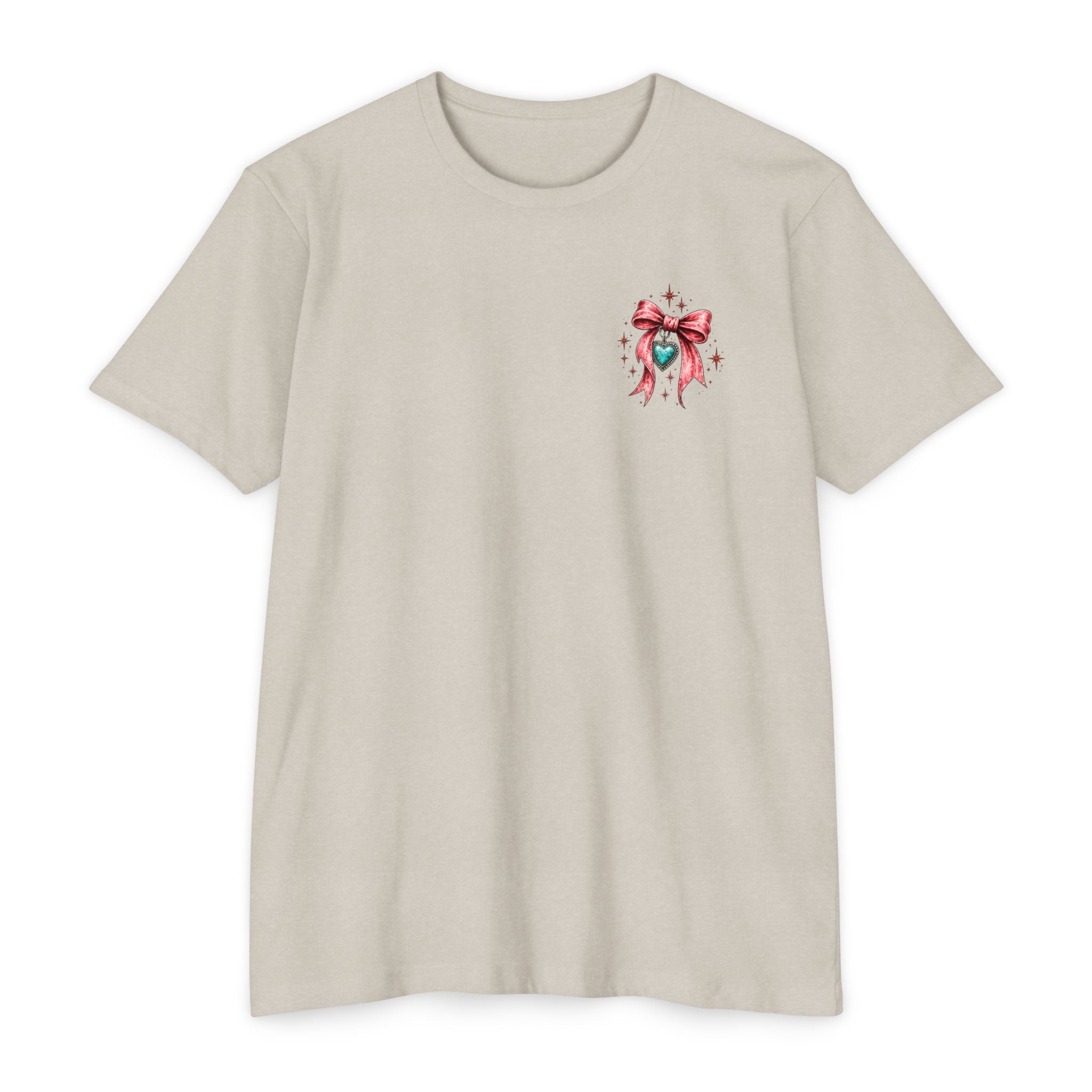 Soft Heart Wild Streak Western Graphic Tee | Cowgirl Bow & Turquoise Heart Shirt