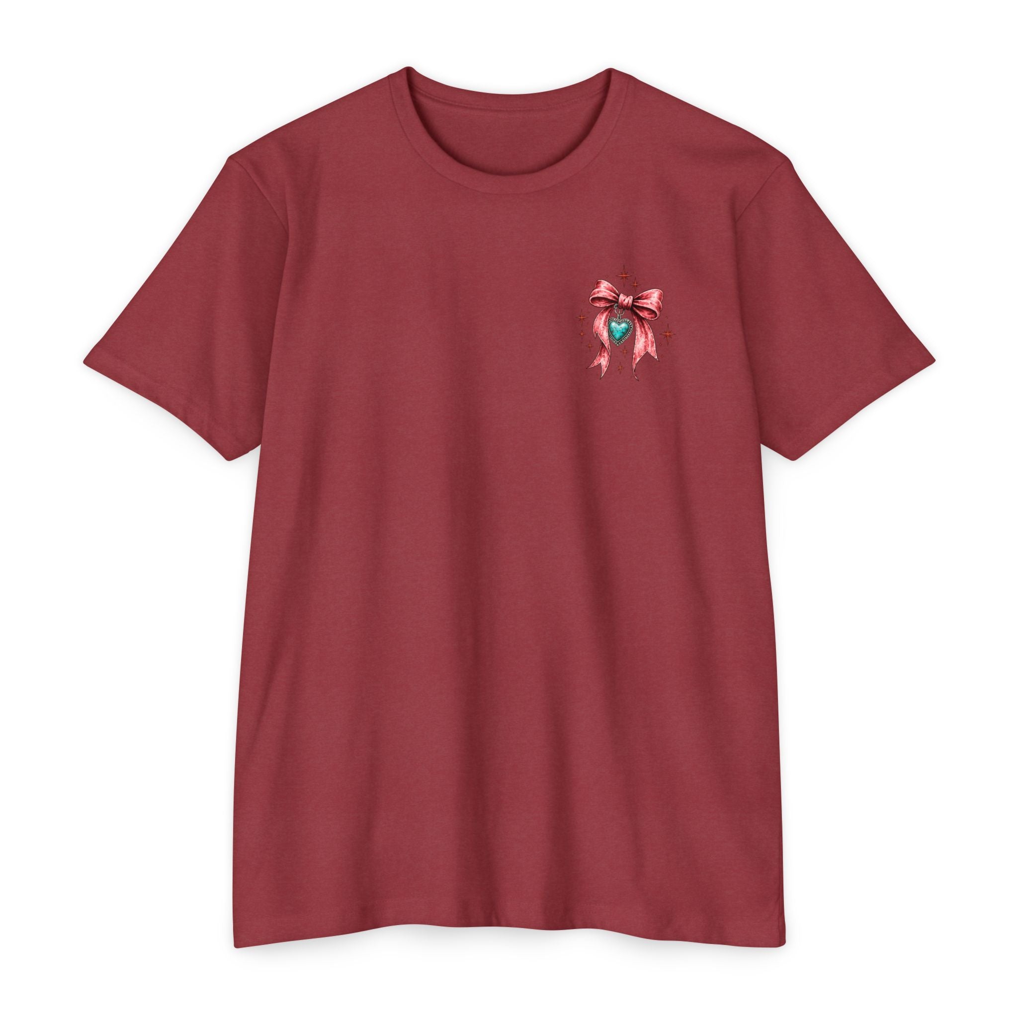 Soft Heart Wild Streak Western Graphic Tee | Cowgirl Bow & Turquoise Heart Shirt