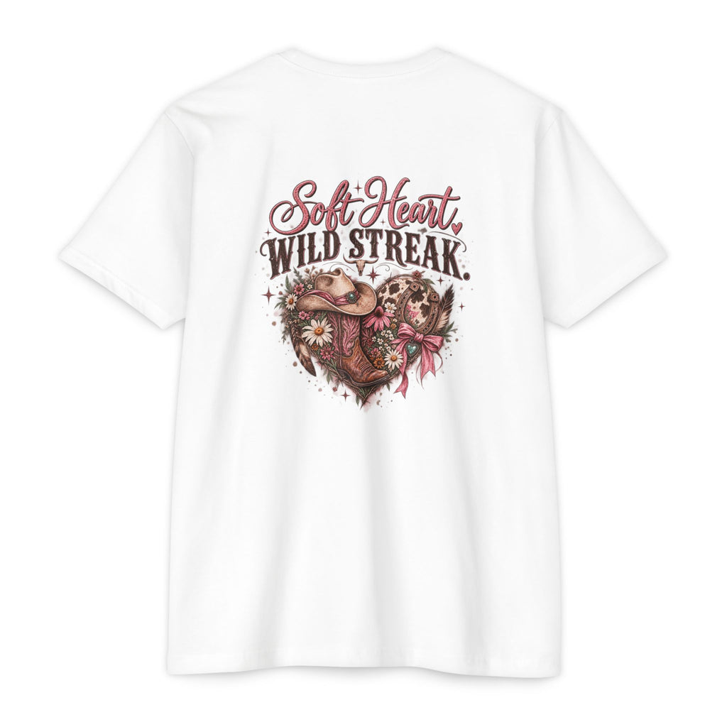 Soft Heart Wild Streak Western Graphic Tee | Cowgirl Bow & Turquoise Heart Shirt