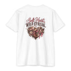 Soft Heart Wild Streak Western Graphic Tee | Cowgirl Bow & Turquoise Heart Shirt