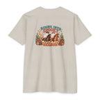 Riding Into Spooky Season Western Halloween Ghost Cowgirl Graphic Tee