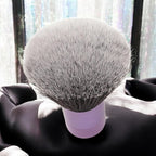 Luxurious and Very Large Soft Fluffy Powder Brush, Use as a Spray Tan Finishing Tool, Multipurpose Face and Body Barber and Beauty Tool, Large Kabuki Brush by BevyGold (Violet) (#9)
