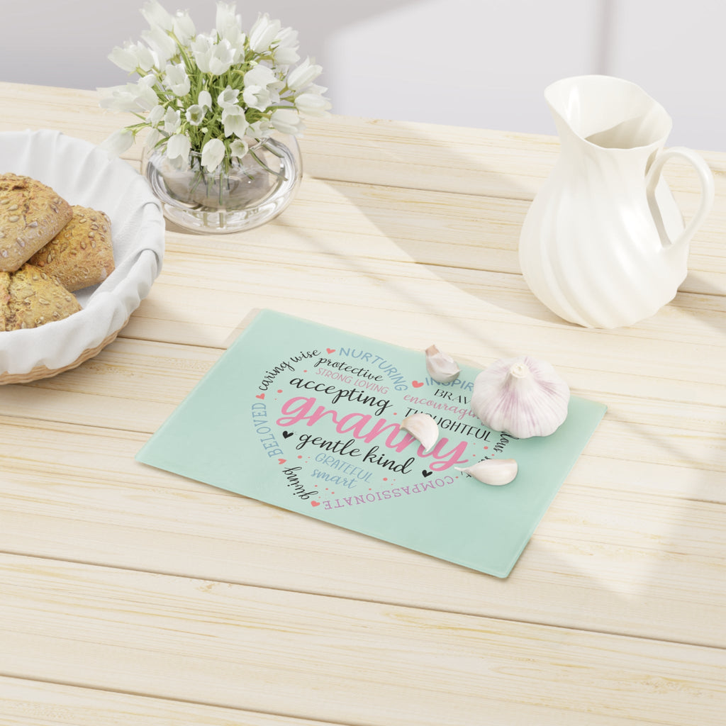 Heartfelt Granny Tempered Glass Cutting Board