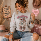 Belle Mourning Starr Western Ghost Sweatshirt | Cute Cowgirl Halloween Crewneck