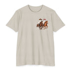 Riding Into Spooky Season Western Halloween Ghost Cowgirl Graphic Tee