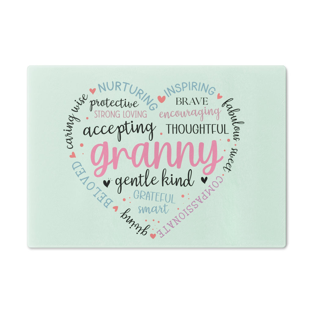Heartfelt Granny Tempered Glass Cutting Board