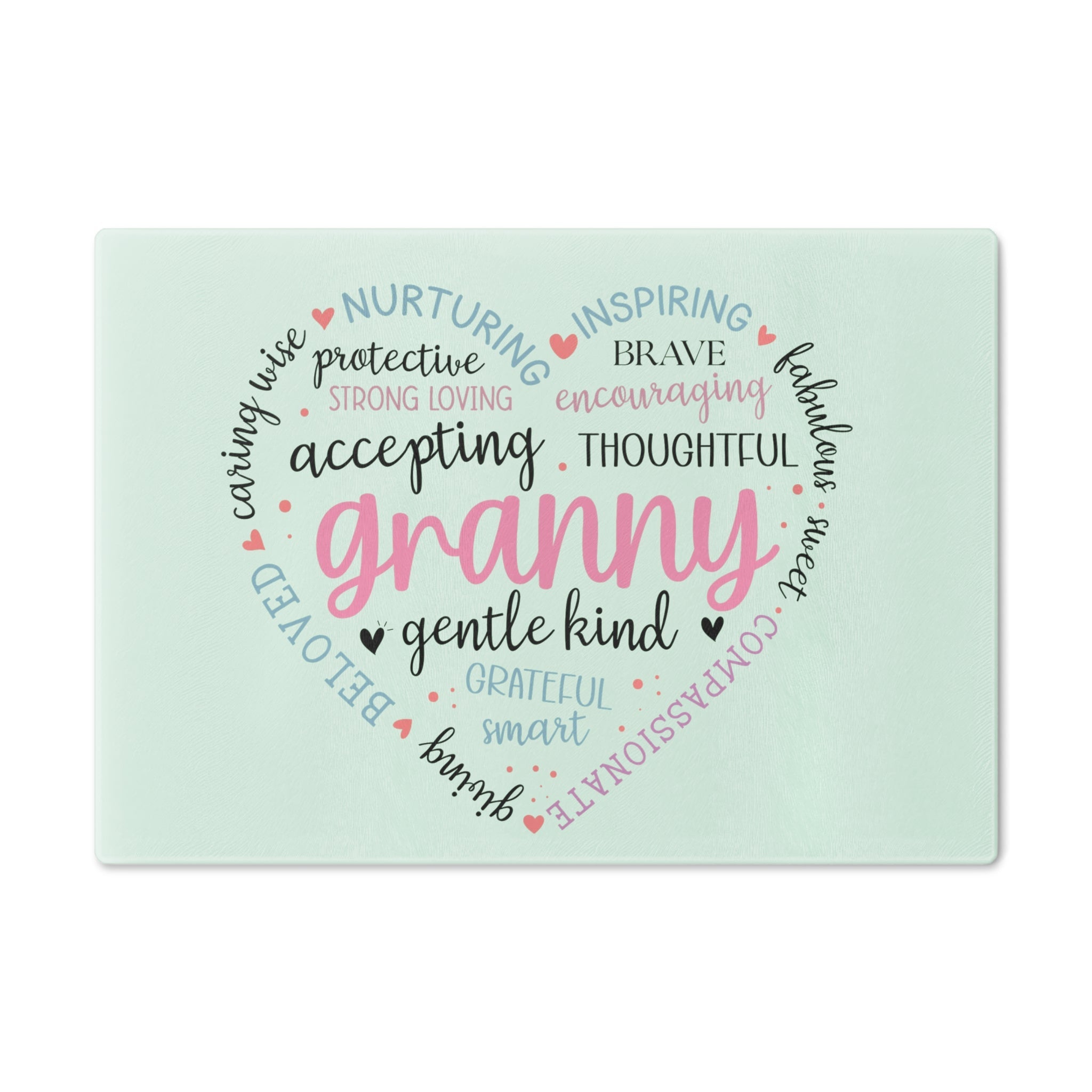 Heartfelt Granny Tempered Glass Cutting Board