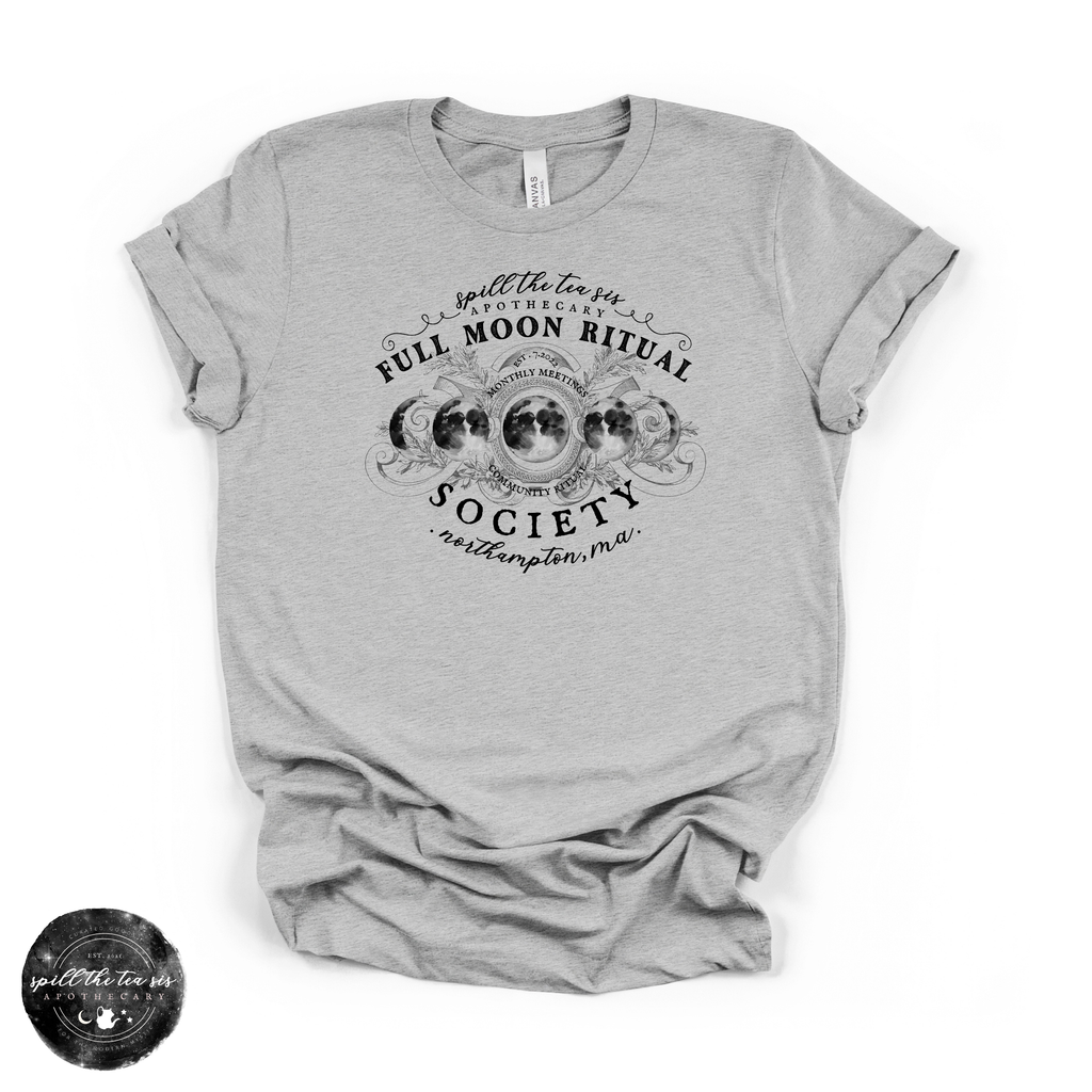 Black Full Moon Ritual Tee | Celestial Graphic T-Shirt