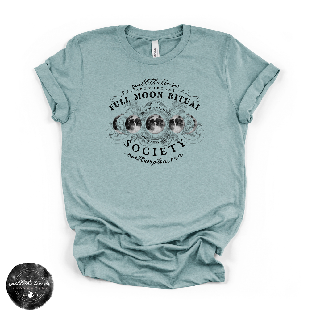 Black Full Moon Ritual Tee | Celestial Graphic T-Shirt