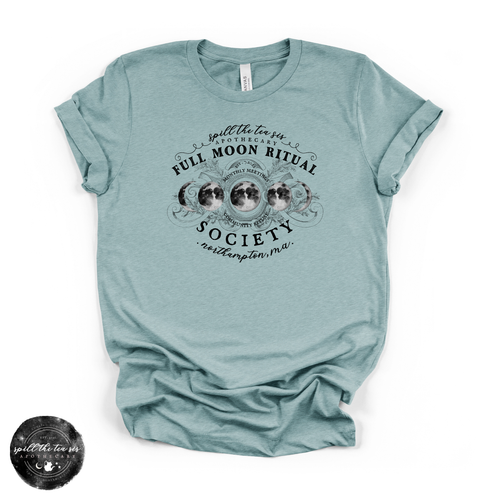 Black Full Moon Ritual Tee | Celestial Graphic T-Shirt