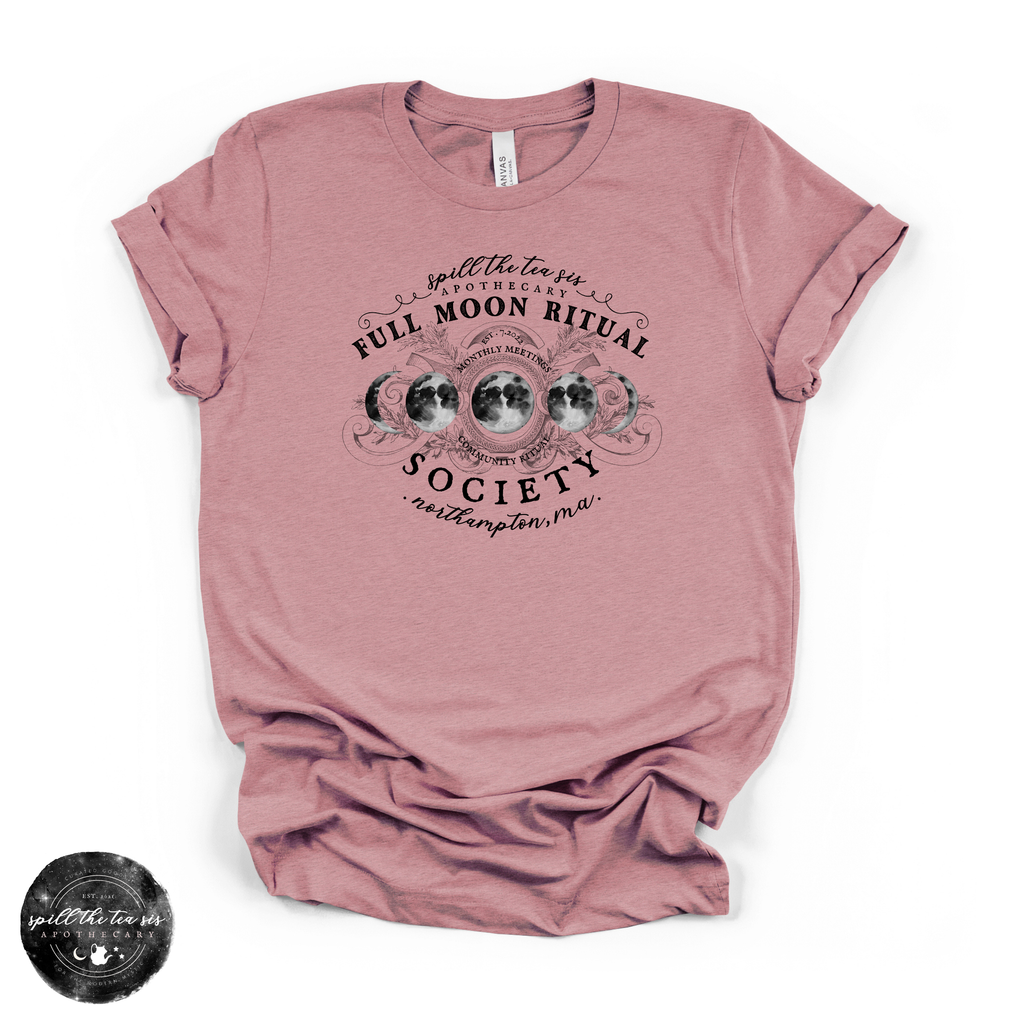 Black Full Moon Ritual Tee | Celestial Graphic T-Shirt