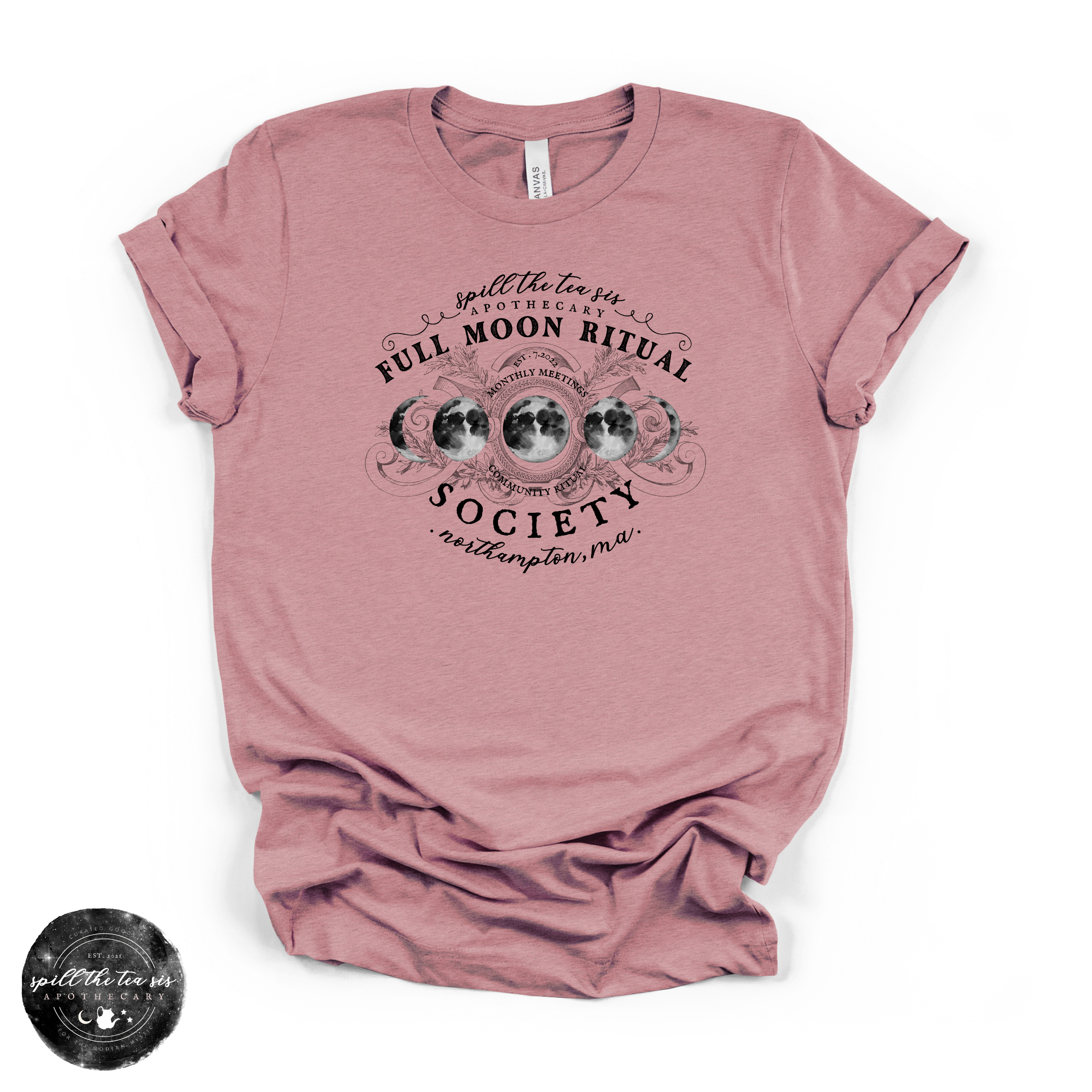 Black Full Moon Ritual Tee | Celestial Graphic T-Shirt