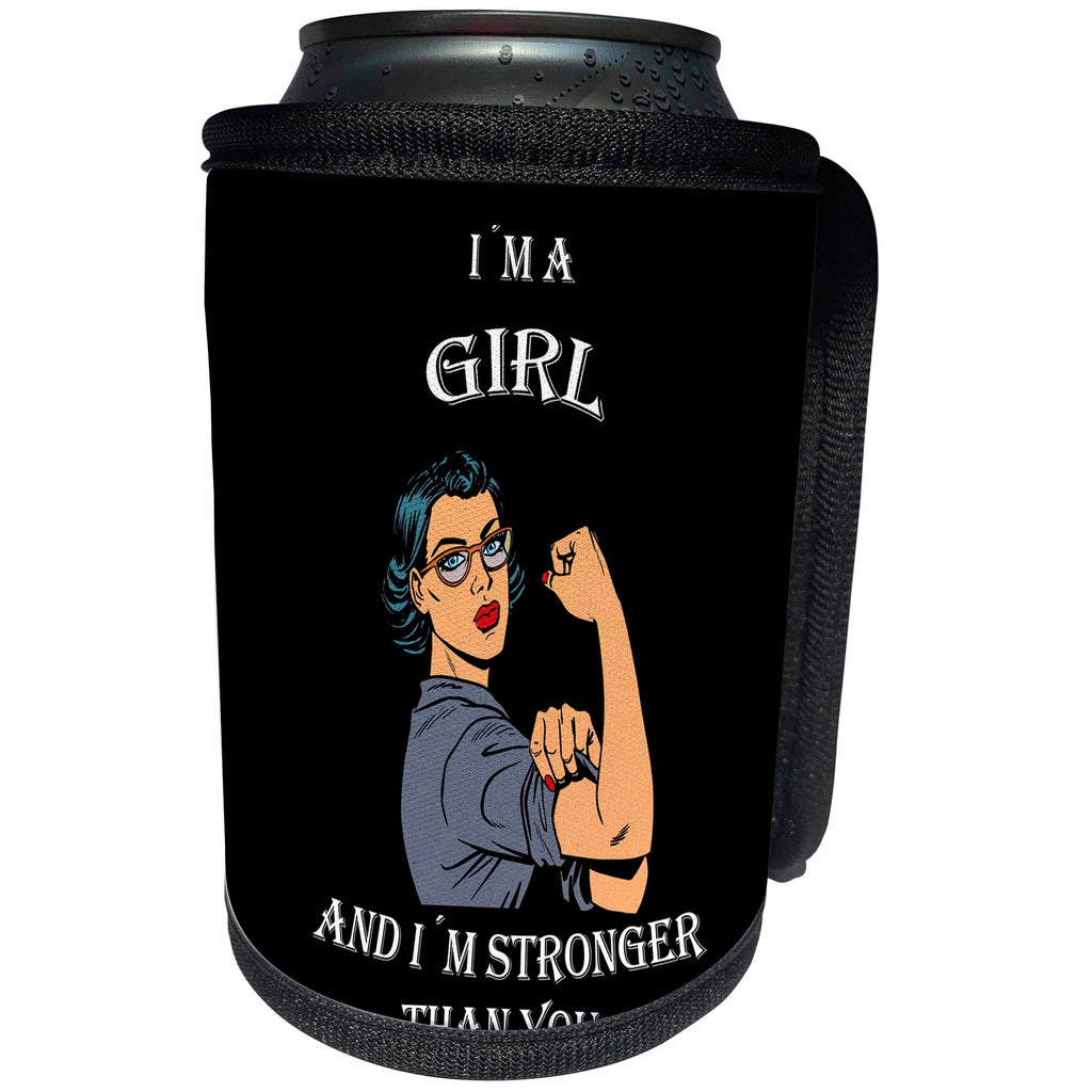 3dRose Sven Herkenrath Inspirational Quotes - Feminine Power Girl Inspirational Phrase Feminism - Can Cooler Bottle Wrap (cc_262490)