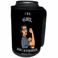 3dRose Sven Herkenrath Inspirational Quotes - Feminine Power Girl Inspirational Phrase Feminism - Can Cooler Bottle Wrap (cc_262490)