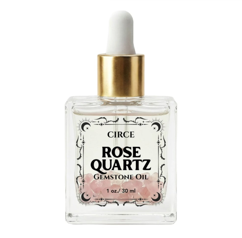 Rose Quartz Gemstone Body Oil — Cherry Blossom Shimmer Oil for Love & Self-Care