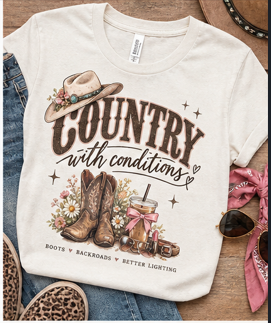 Country, With Conditions Western Graphic Tee