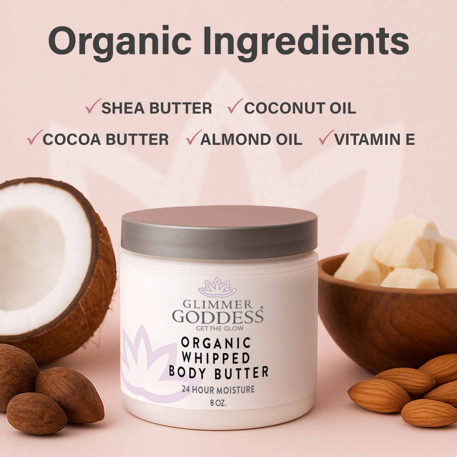Glimmer Goddess Organic Whipped Body Butter - Honeysuckle