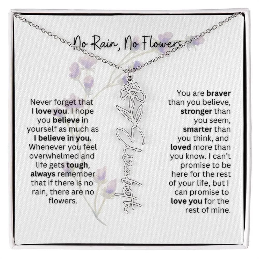 Birth Flower Necklace | Heartfelt Gift for Bonus Daughter from Stepmom or Stepdad