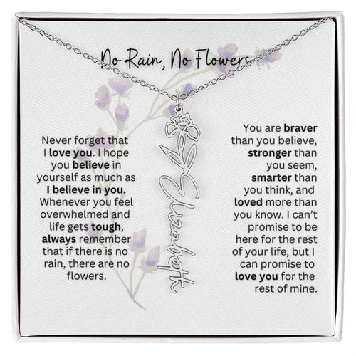 Birth Flower Necklace | Heartfelt Gift for Bonus Daughter from Stepmom or Stepdad