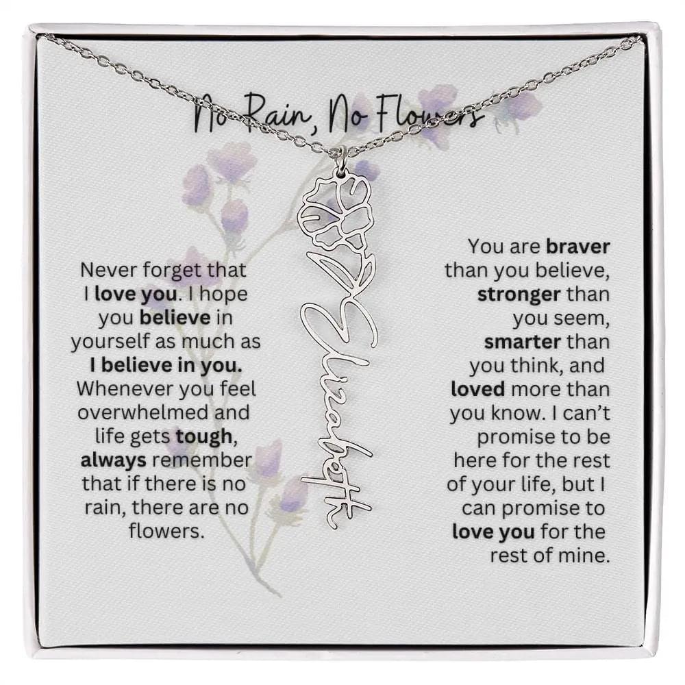 Birth Flower Necklace | Heartfelt Gift for Bonus Daughter from Stepmom or Stepdad
