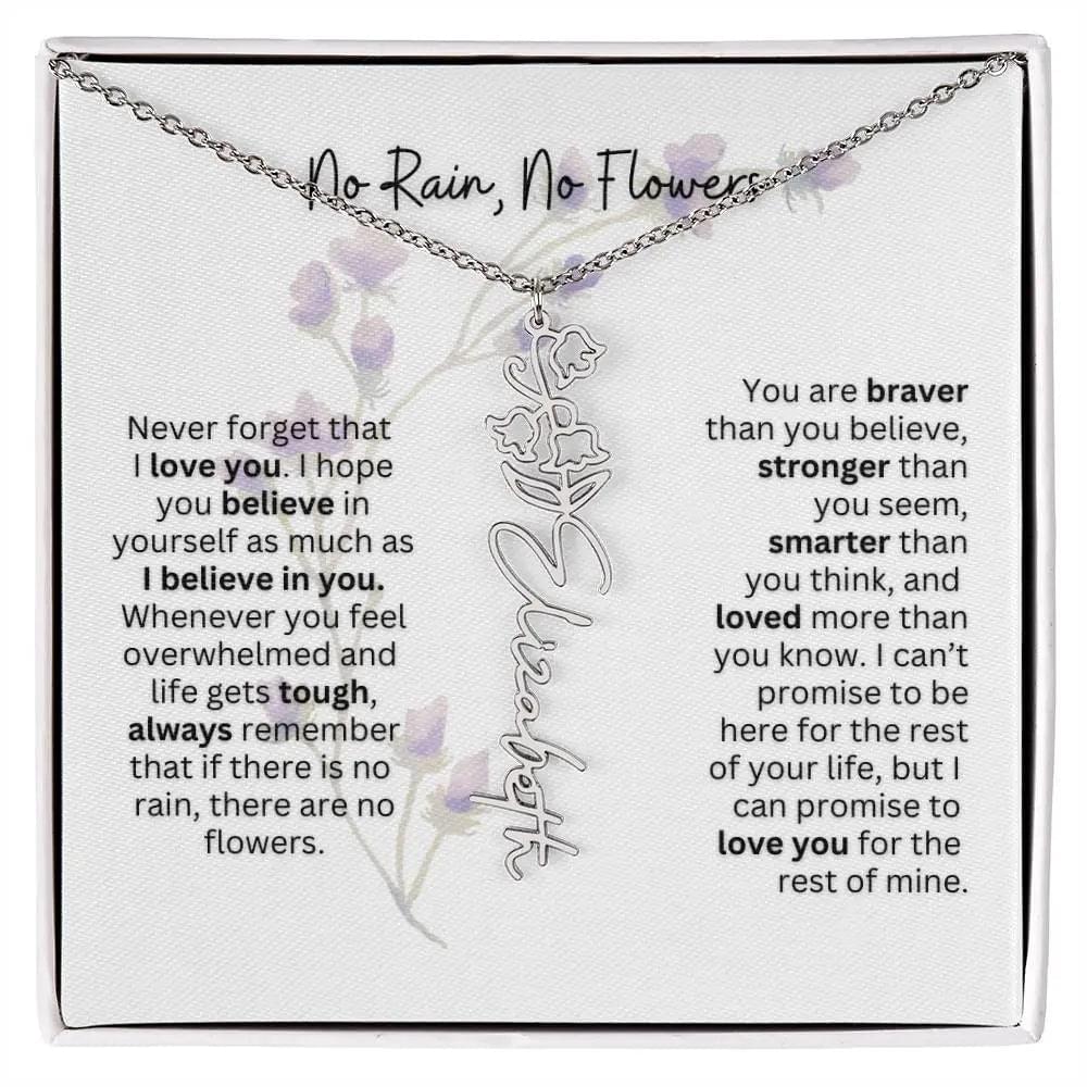 Birth Flower Necklace | Heartfelt Gift for Bonus Daughter from Stepmom or Stepdad
