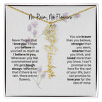 Birth Flower Necklace | Heartfelt Gift for Bonus Daughter from Stepmom or Stepdad