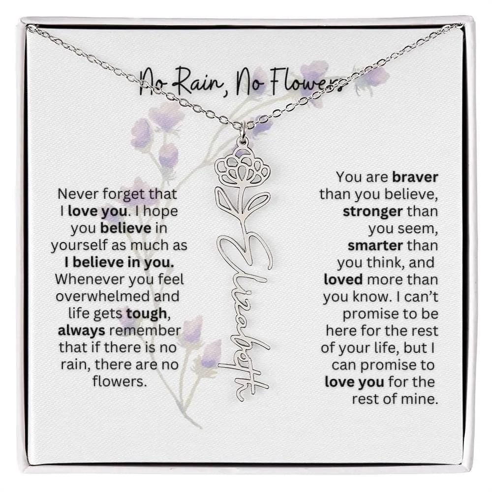 Birth Flower Necklace | Heartfelt Gift for Bonus Daughter from Stepmom or Stepdad